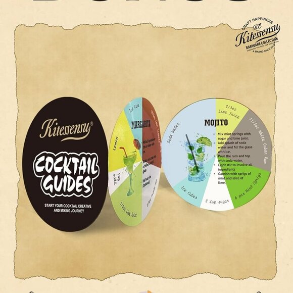 Cocktail Shaker, 24oz Drink Shaker with Bartender Strainer, Measuring Jigger, Ba - Picture 7 of 9